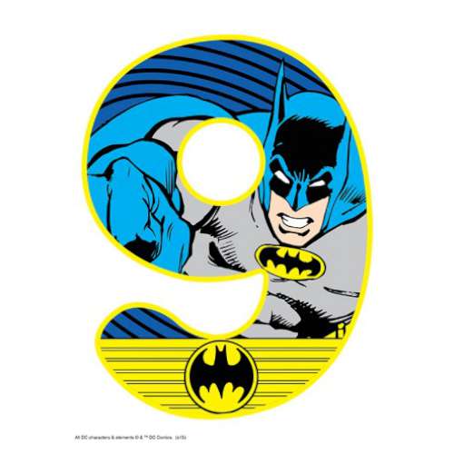 Batman Number 9 Edible Icing Image - Click Image to Close